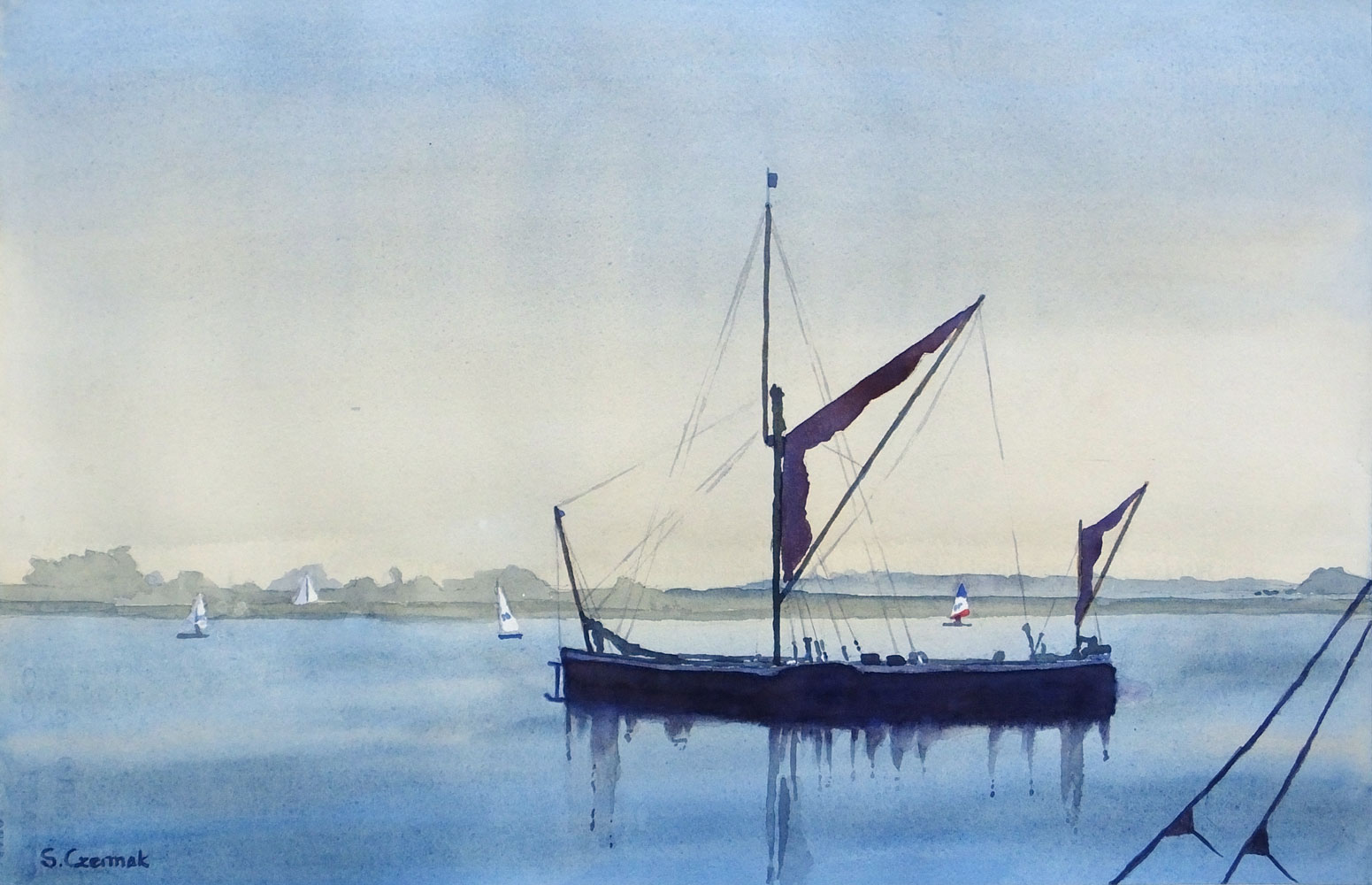 Thames Barge at Rest, Heybridge Basin, Essex, UK  $385 U/F